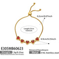 Gold Red Zircon Charm Bracelet 23cm (E305) / 23cm