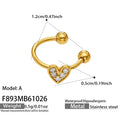 A Heart Zircon Gold Clip-On Earrings / Jewelry