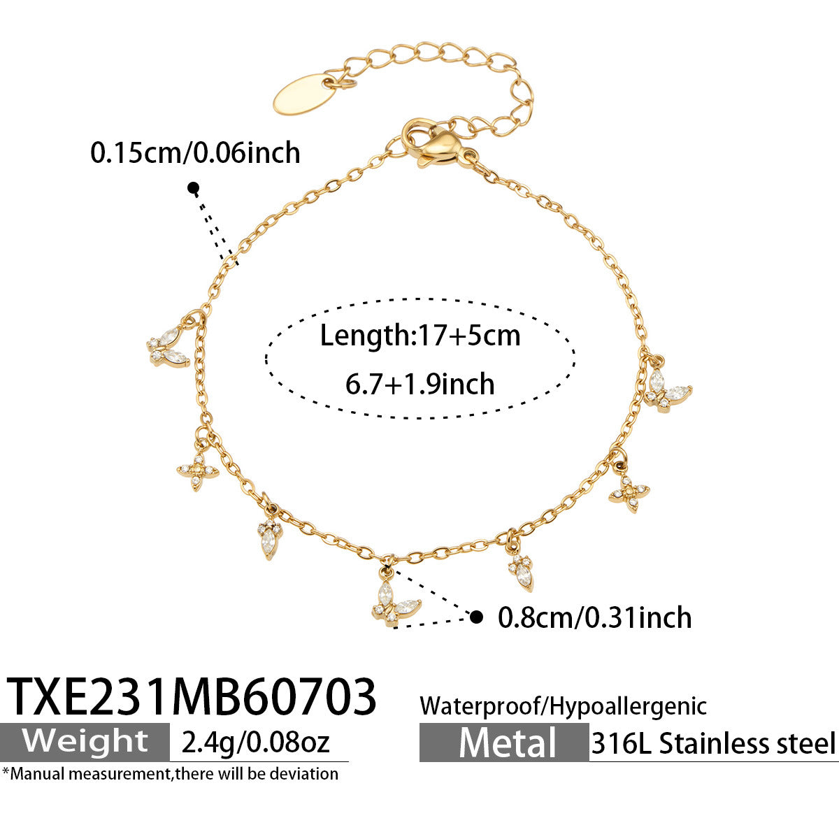 316L Stainless Steel 18K PVD Gold Heart Zircon Necklace made with 316L stainless steel and 18K PVD gold finish for wholesale jewelry buyers - image 6
