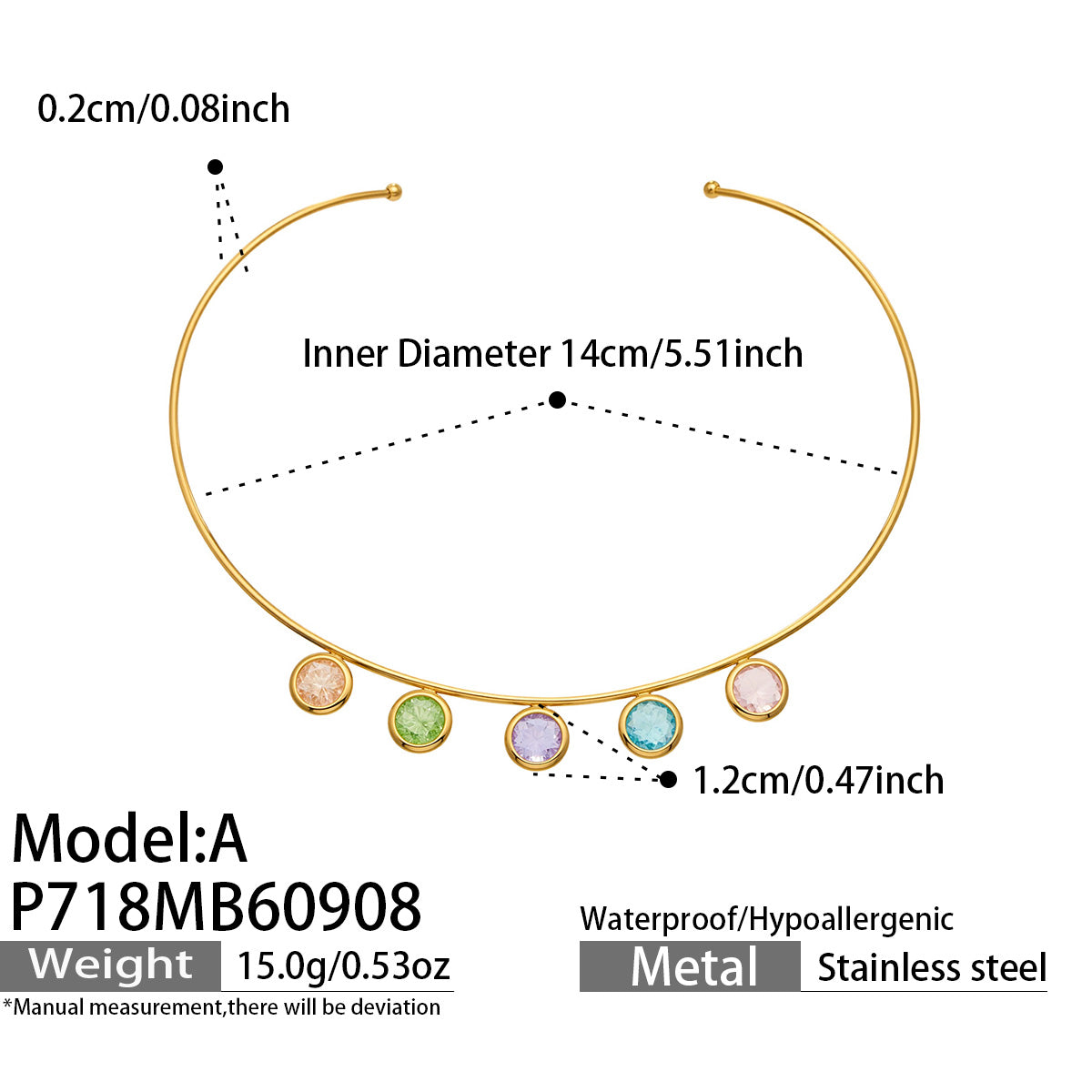 316L Stainless Steel 18K PVD Gold Ice Stone Necklace made with 316L stainless steel and 18K PVD gold finish for wholesale jewelry buyers - image 10