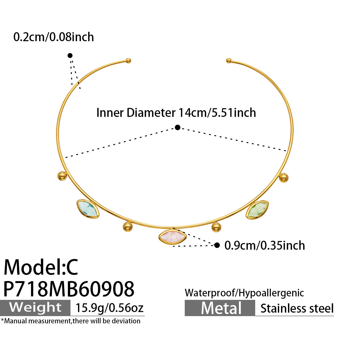 316L Stainless Steel 18K PVD Gold Ice Stone Necklace made with 316L stainless steel and 18K PVD gold finish for wholesale jewelry buyers - image 14