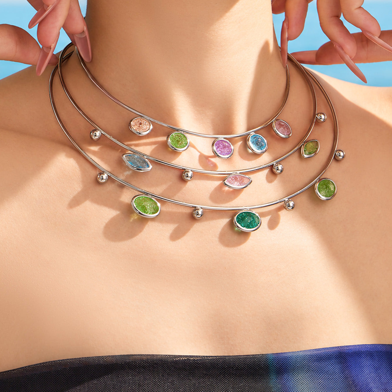 316L Stainless Steel 18K PVD Gold Ice Stone Necklace made with 316L stainless steel and 18K PVD gold finish for wholesale jewelry buyers - image 16