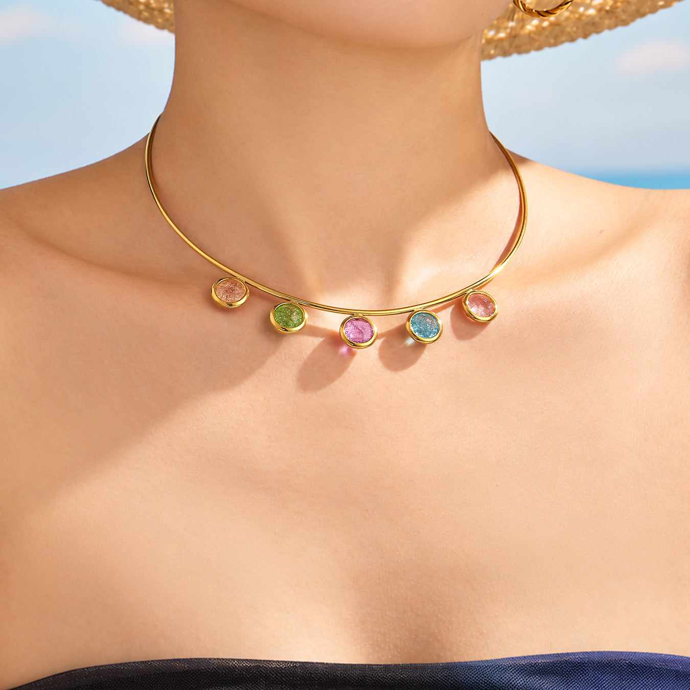 316L Stainless Steel 18K PVD Gold Ice Stone Necklace made with 316L stainless steel and 18K PVD gold finish for wholesale jewelry buyers - image 18