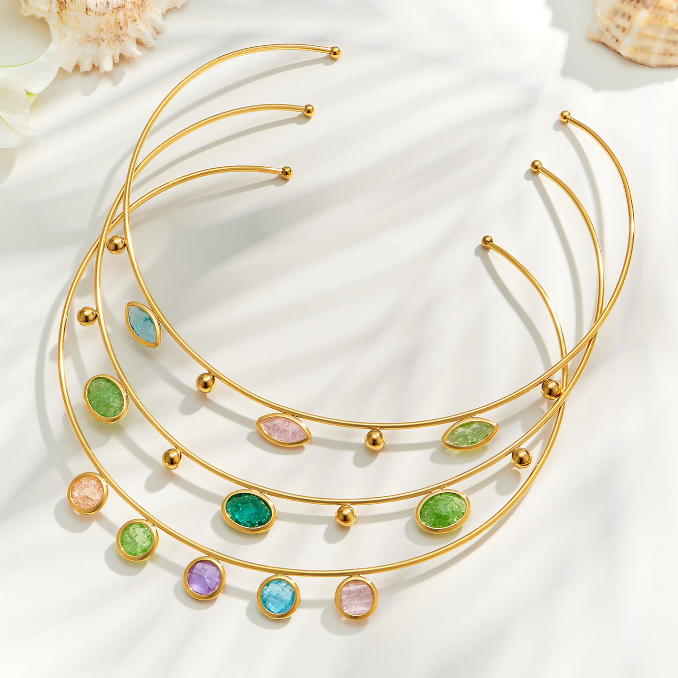 316L Stainless Steel 18K PVD Gold Ice Stone Necklace made with 316L stainless steel and 18K PVD gold finish for wholesale jewelry buyers - image 4