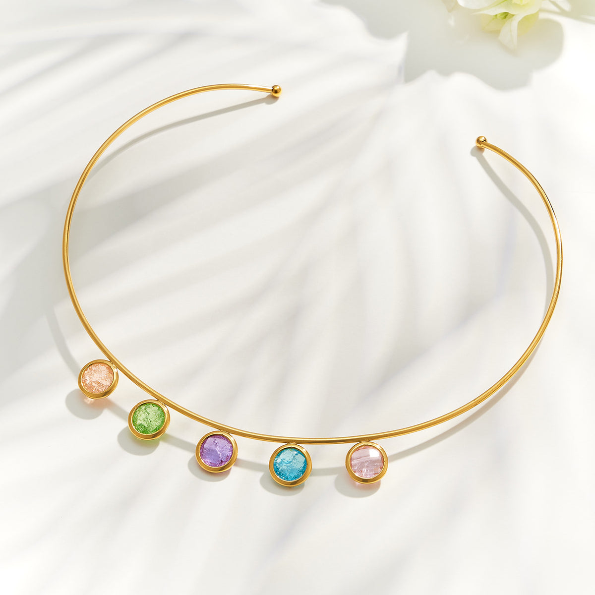 316L Stainless Steel 18K PVD Gold Ice Stone Necklace made with 316L stainless steel and 18K PVD gold finish for wholesale jewelry buyers - image 5