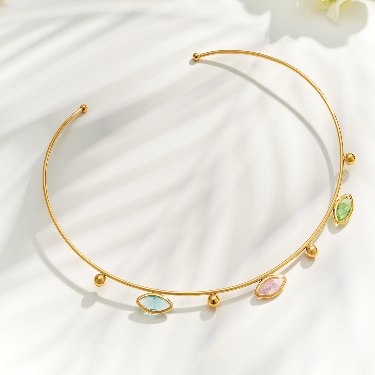 316L Stainless Steel 18K PVD Gold Ice Stone Necklace made with 316L stainless steel and 18K PVD gold finish for wholesale jewelry buyers - image 8