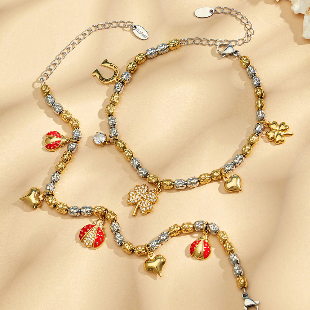 316L Stainless Steel 18K PVD Gold Insect Pendant Bracelet made with 316L stainless steel and 18K PVD gold finish for wholesale jewelry buyers - image 12
