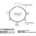 Steel Zircon Multi Charm Beaded Bracelet 18+5cm / 5cm