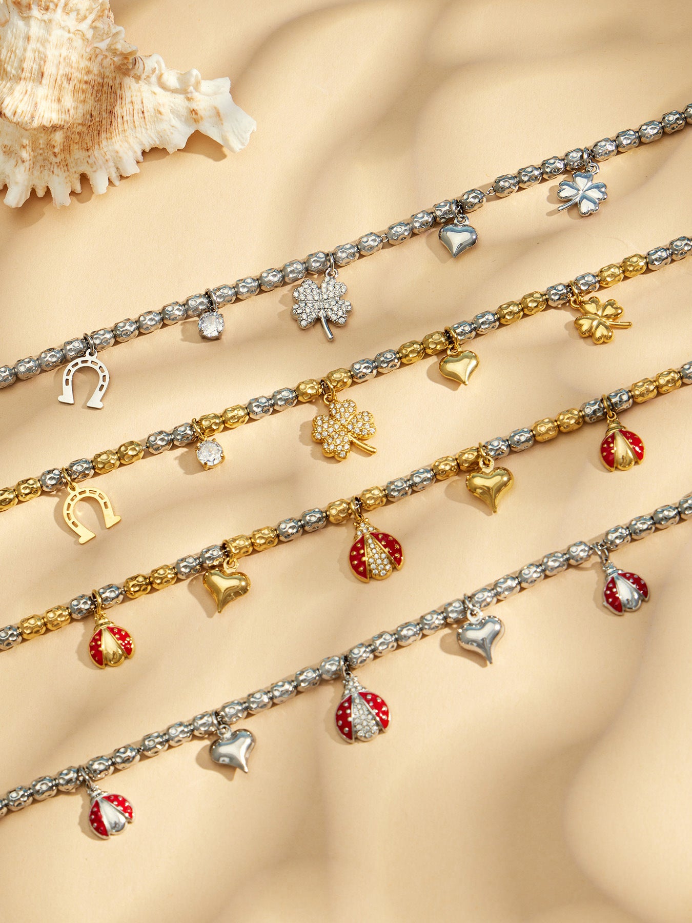 316L Stainless Steel 18K PVD Gold Insect Pendant Bracelet made with 316L stainless steel and 18K PVD gold finish for wholesale jewelry buyers - image 9