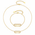 MAMA Zircon Bar Necklace | 316L Stainless Steel 18K PVD Gold