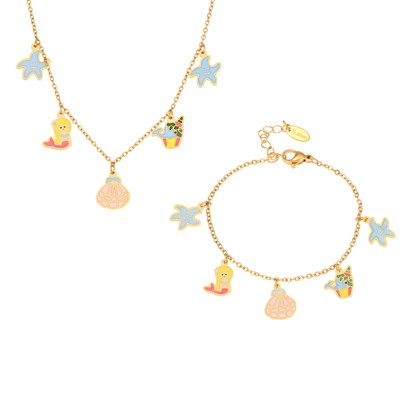 316L Stainless Steel 18K PVD Gold Mermaid Collection Necklace made with 316L stainless steel and 18K PVD gold finish for wholesale jewelry buyers - image 3