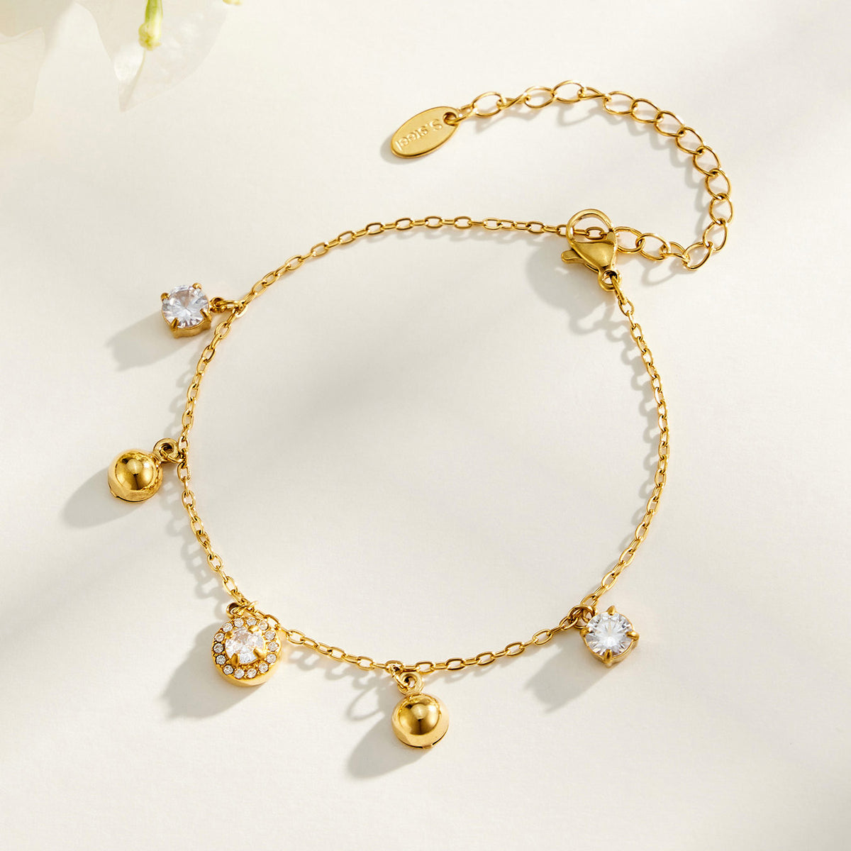 316L Stainless Steel 18K PVD Gold Zircon Chain Bracelet made with 316L stainless steel and 18K PVD gold finish for wholesale jewelry buyers - image 23