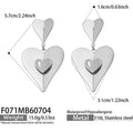 Steel Heart Zircon Drop Earrings / Earrings
