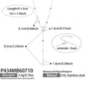 Steel Cat Zircon Y Necklace 41+5cm / 5cm