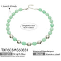 TXP603 – Necklace / Light Green Resin Steel / 43+5 cm
