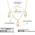 P271 Gold Fixed Zircon Pendant Necklace 40+5cm
