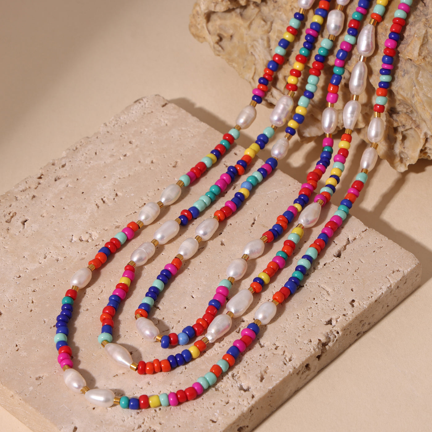 316L Stainless Steel 18K PVD Gold Multicolor Droplet Pendant Necklace made with 316L stainless steel and 18K PVD gold finish for wholesale jewelry buyers - image 9