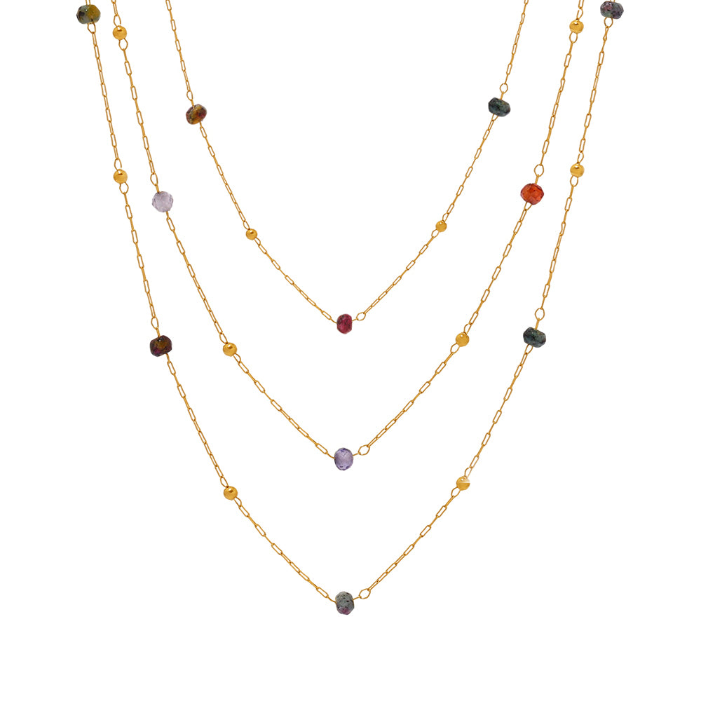 316L Stainless Steel 18K PVD Gold Natural Stone Necklace made with 316L stainless steel and 18K PVD gold finish for wholesale jewelry buyers - image 12