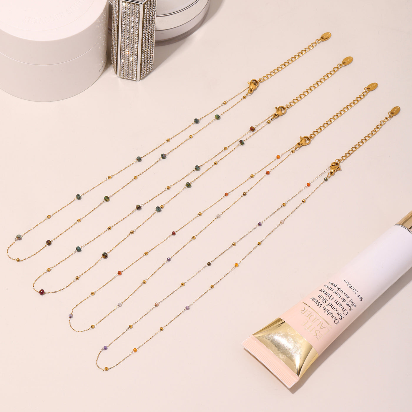 316L Stainless Steel 18K PVD Gold Natural Stone Necklace made with 316L stainless steel and 18K PVD gold finish for wholesale jewelry buyers - image 5