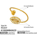 White Zircon Shell Open Ring / Ring