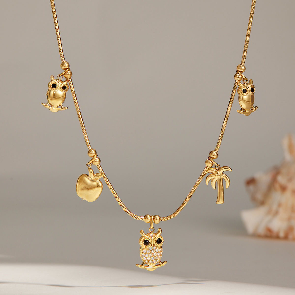 316L Stainless Steel 18K PVD Gold Owl Bracelet made with 316L stainless steel and 18K PVD gold finish for wholesale jewelry buyers - image 4