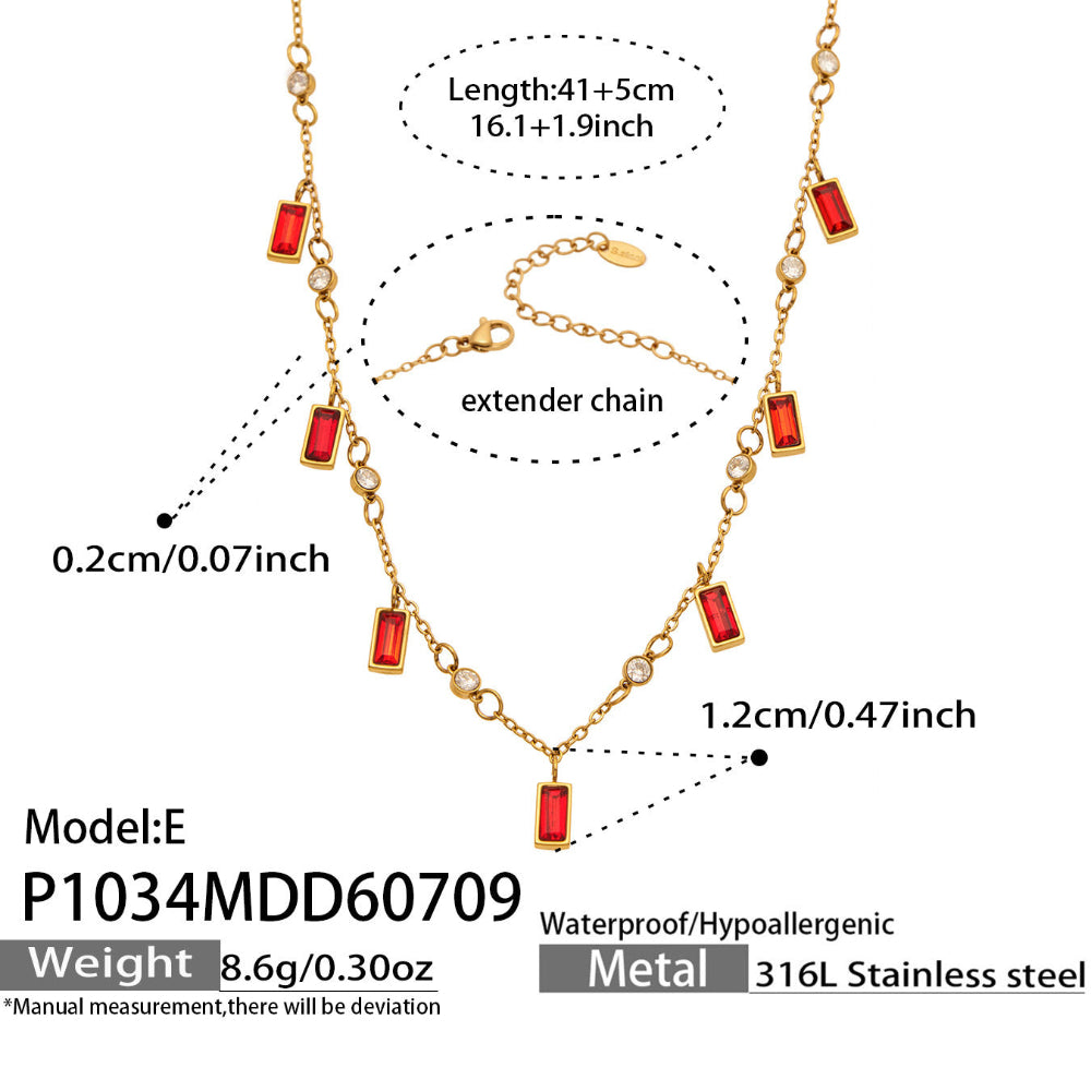 P1034 green glass stone pearl accent necklace with gold tone chain and 46+6cm adjustable length