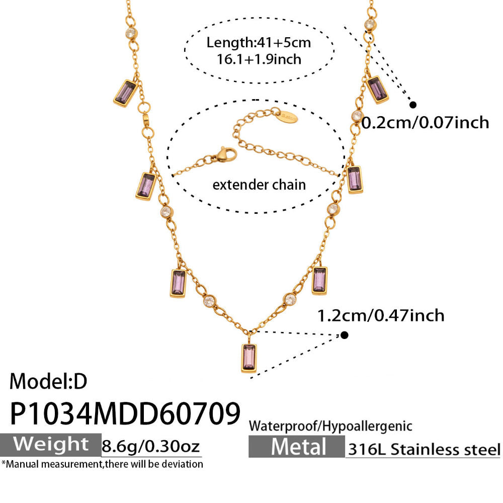 P1034 multicolor glass stone pearl accent necklace with gold tone chain for boutique jewelry buyers