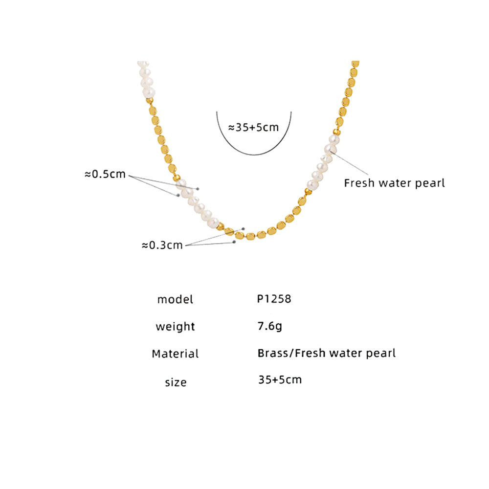 18K Gold Plated Freshwater Pearl Splice Necklace