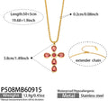Necklace / Red / Gold Tone