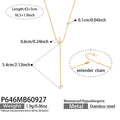 P646 Zircon Y Lariat Necklace / Gold Tone / 42+5 cm