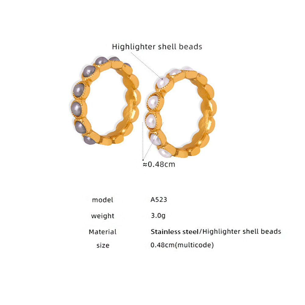 316L Stainless Steel 18K PVD Gold Pearl Bead Ring made with 316L stainless steel and 18K PVD gold finish for wholesale jewelry buyers - image 3
