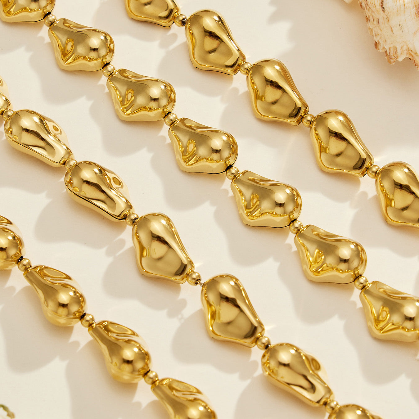 316L Stainless Steel 18K PVD Gold Pearl Chain Bracelet made with 316L stainless steel and 18K PVD gold finish for wholesale jewelry buyers - image 5