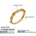 Minimal Faux Pearl Gold Ring / Size 6 (NA182B6)