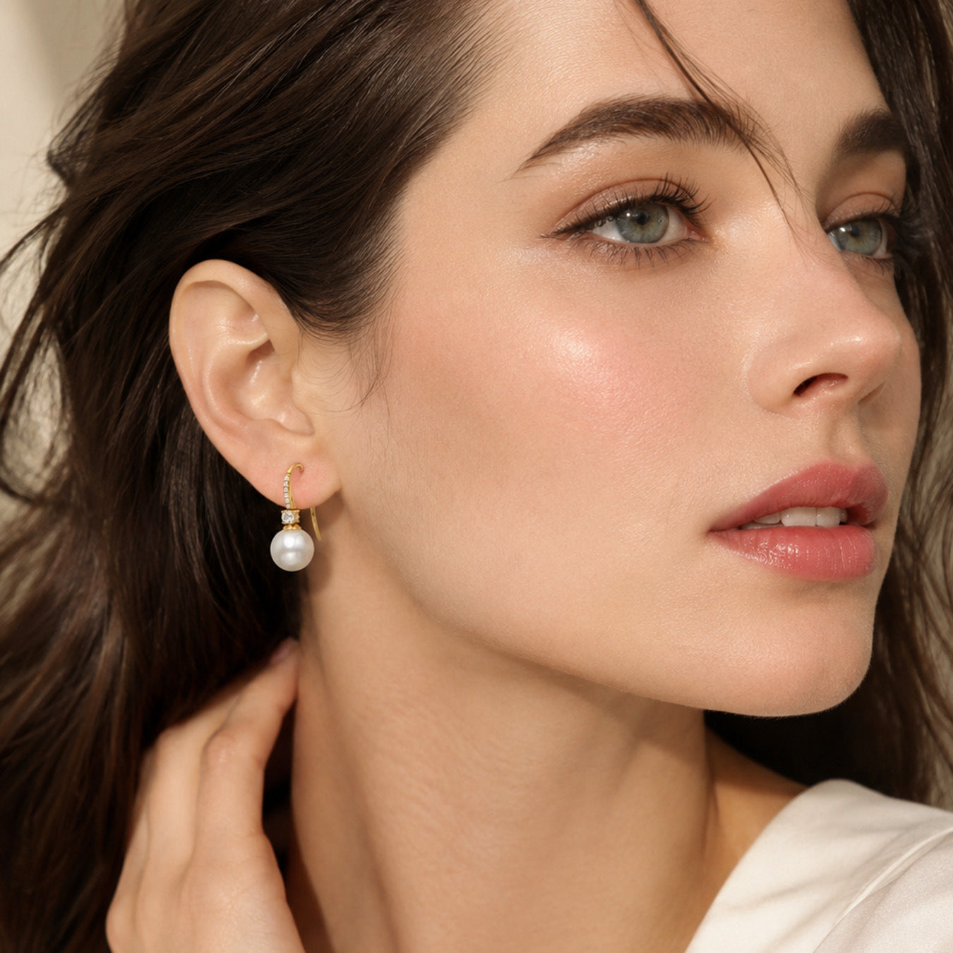 316L Stainless Steel 18K PVD Gold Pearl Zircon Earring made with 316L stainless steel and 18K PVD gold finish for wholesale jewelry buyers - image 5
