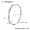 Z436 Silver Pink Zircon Fried Dough Twists Bracelet