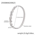 Z436 silver white zircon Fried Dough Twists bracelet
