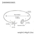 Z488 Steel Sea Star Shell Bracelet