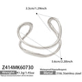 Double Loop Polished Steel / Cuff Bracelet