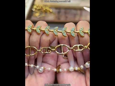 316L Stainless Steel 18K Gold Ocean Charm Bracelet Collection