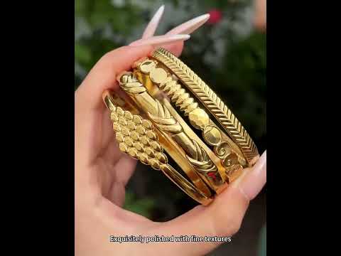 Textured Vintage Bangle Set Wholesale | Rope, Wheat & Honeycomb | 18K Gold Plated 316L