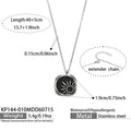 Black Enamel Square Pendant – Steel / 50cm