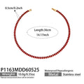 Necklace / Red Zircon / 37cm