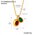 P1238 Red & Green Zircon / Necklace