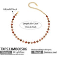 TXP533-Red Zircon Necklace 30+12cm-L