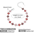 TXE533-Red Zircon Steel Bracelet 16.5+5cm