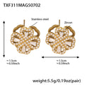 Earrings / Gold 5A Zircon rotating flower / Default
