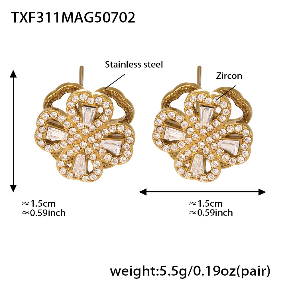 316L Stainless Steel 18K PVD Gold Rotating Flower Necklace made with 316L stainless steel and 18K PVD gold finish for wholesale jewelry buyers - image 7