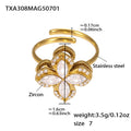 Ring / Gold 5A Zircon rotating flower / Default