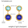 TXF508 – Mixed Blue Stone Gold Earrings