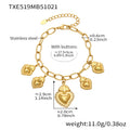 TXE519-Gold Crown Heart DIY Bracelet 16+5cm